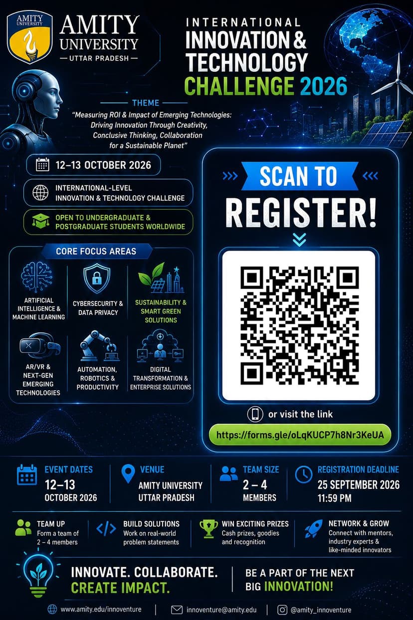 International Innovation & Technology Challenge 2026 Official Poster